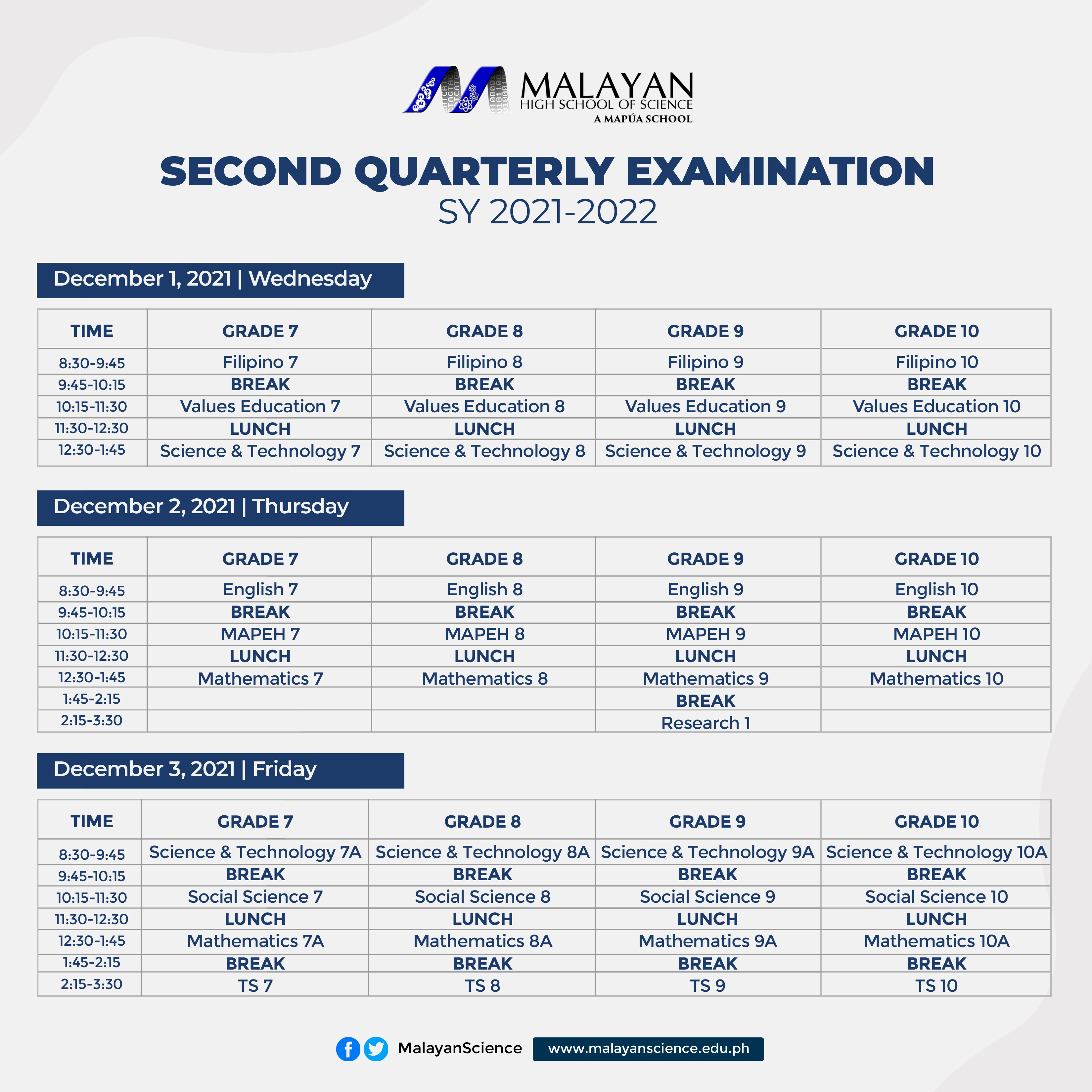 Examinations 2021  Mathematics, Learning and Technology